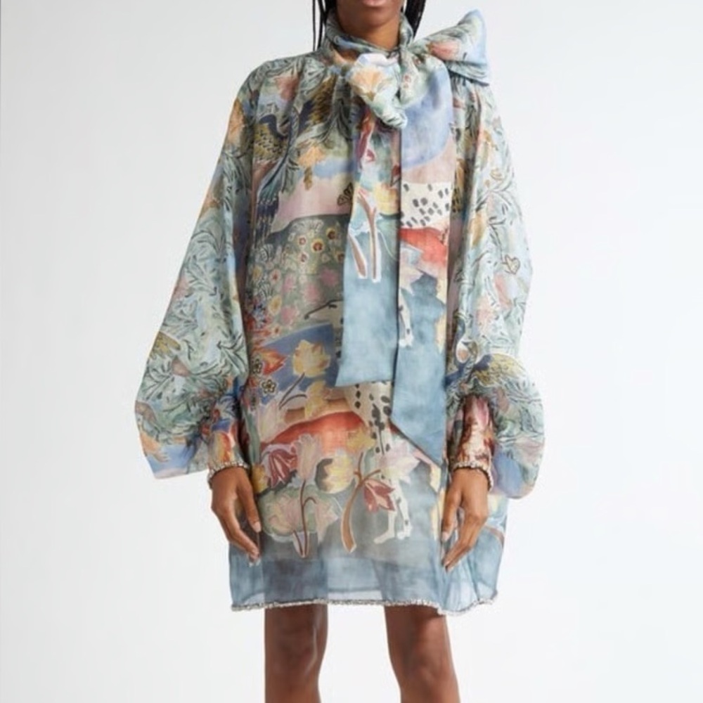 Zimmermann Illustration Billow Shift Mini Dress very rare